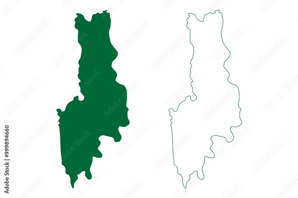 Saiha district (Mizoram State, Republic of India) map vector illustration, scribble sketch Saiha map Saiha district (Mizoram State, Republic of India) map vector illustration, scribble sketch Saiha map