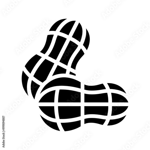 Peanut icon. Outline of peanut vector icon for web design color editable