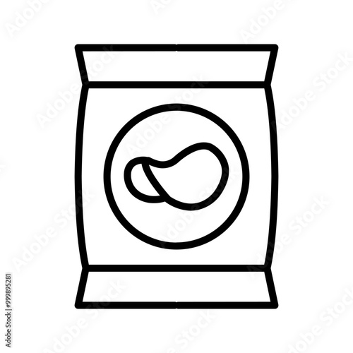 Potato chips line icon. Salty snacks vector symbol color editable