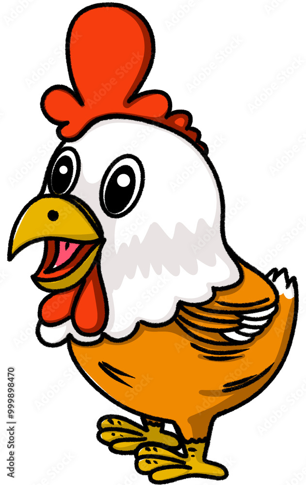 Naklejka premium Hen clip art illustration cartoon character