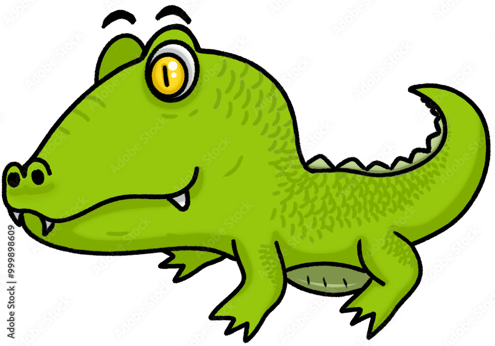 Naklejka premium Alligator clip art illustration cartoon character