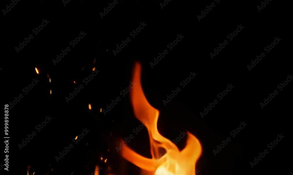 Blazing Fire Flame on black background Generative AI Blazing Fire Flame on black background Generative AI