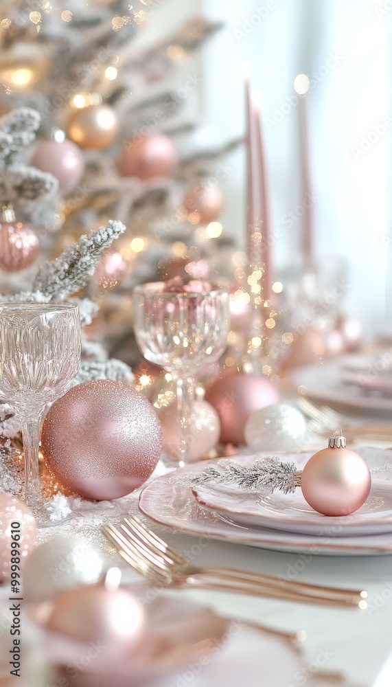 Elegant Pastel Christmas Table Elegant Pastel Christmas Table