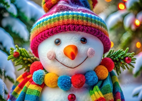 Charming 3D Snowman Decoration for Winter Holidays with Carrot Nose and Colorful Accessories