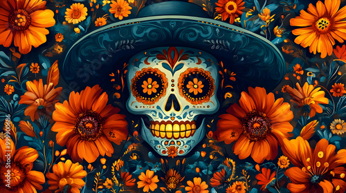 Sugar Skull Decorated with ...
