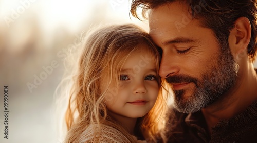 illustration of father with his little daughter on white background concept of father day fathers love relationships between dad and child created with generative ai technology