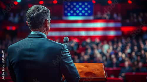Speaker Addresses Crowd,  D...
