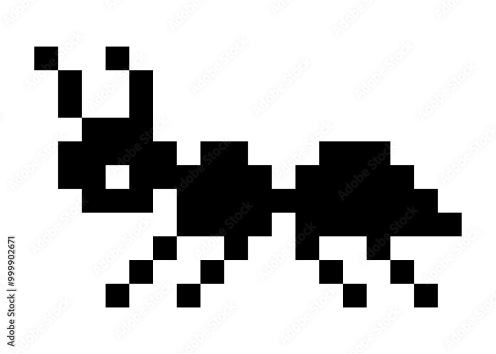 cute ant. Pixel art line icon. monochrome retro art. cute ant. Pixel art line icon. monochrome retro art.
