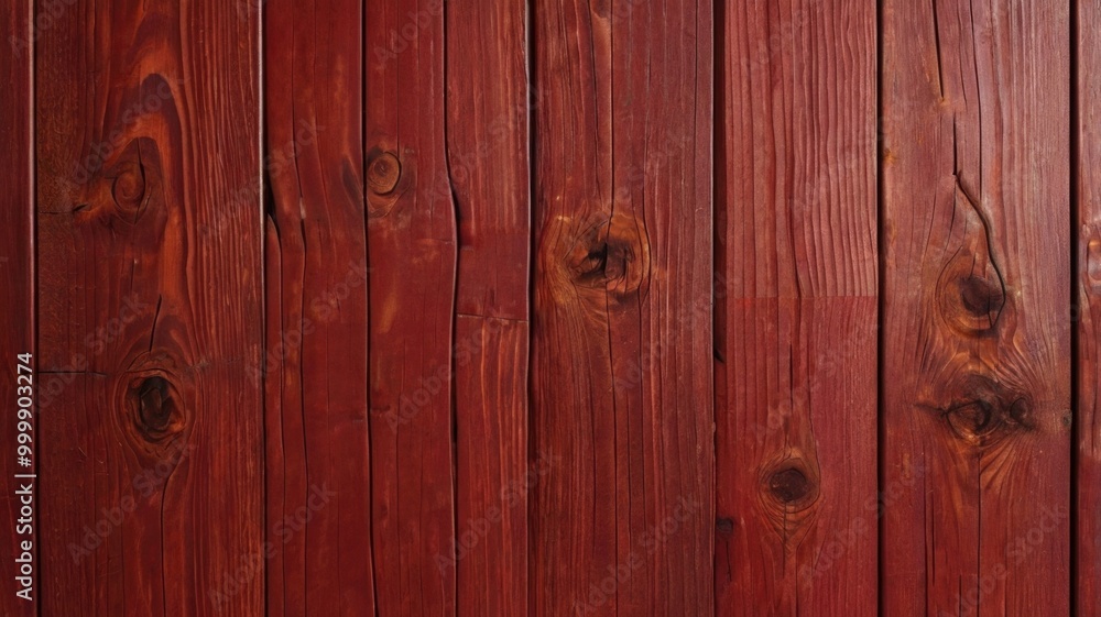 Naklejka premium Authentic Red Wooden Texture Background with Rich Grain Patterns and Realistic