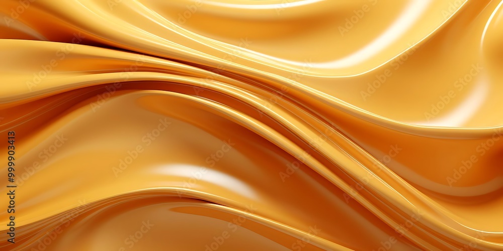 A smooth, flowing orange fabric texture with glossy highlights.