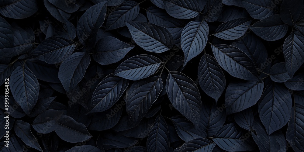 Detailed close-up of intricately arranged dark leaves making a textured pattern, showcasing natural beauty and precision. Detailed close-up of intricately arranged dark leaves making a textured pattern, showcasing natural beauty and precision.