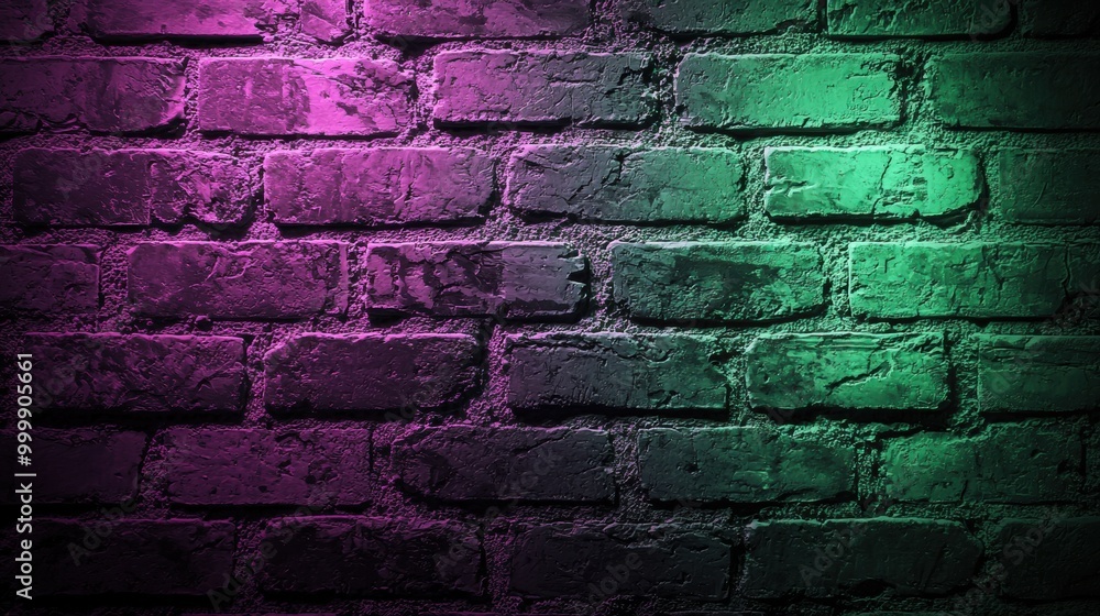Fototapeta premium Vibrant Textured Brick Wall with Contrasting Colors
