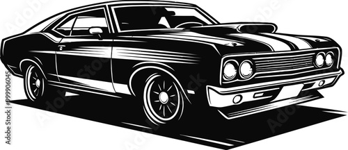 american car shilloutee vector 