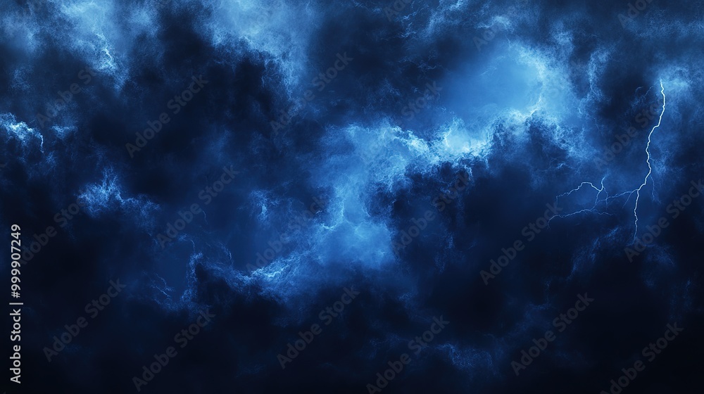 Abstract dark blue and white lightning in dark clouds Abstract dark blue and white lightning in dark clouds