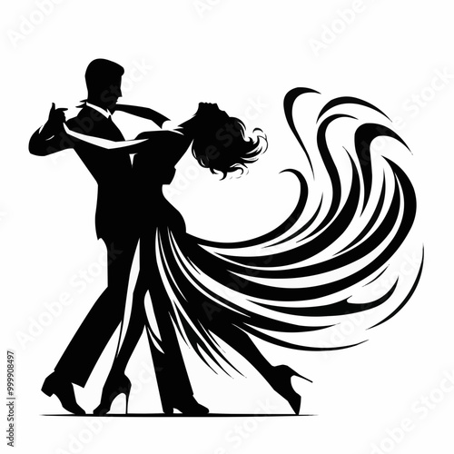 Salsa in Motion: Dynamic Silhouette Dance