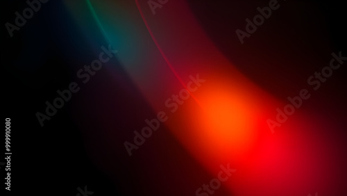 Bright orange and red light trails blending into dark background, Generative AI