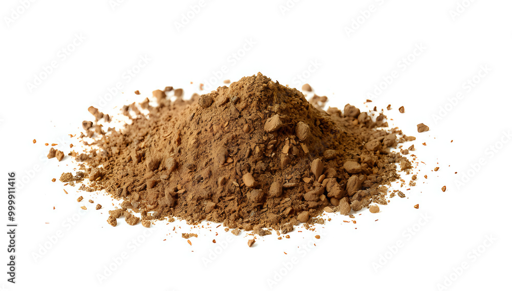 Soil Dirt Flying and Scattered: Isolated Pile on White Background Soil Dirt Flying and Scattered: Isolated Pile on White Background