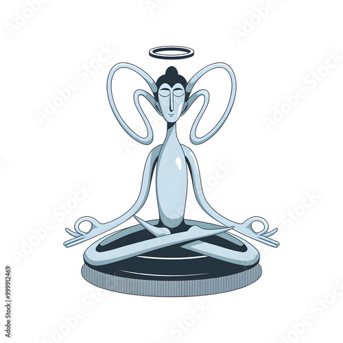 Meditation flat design PNG transparent background