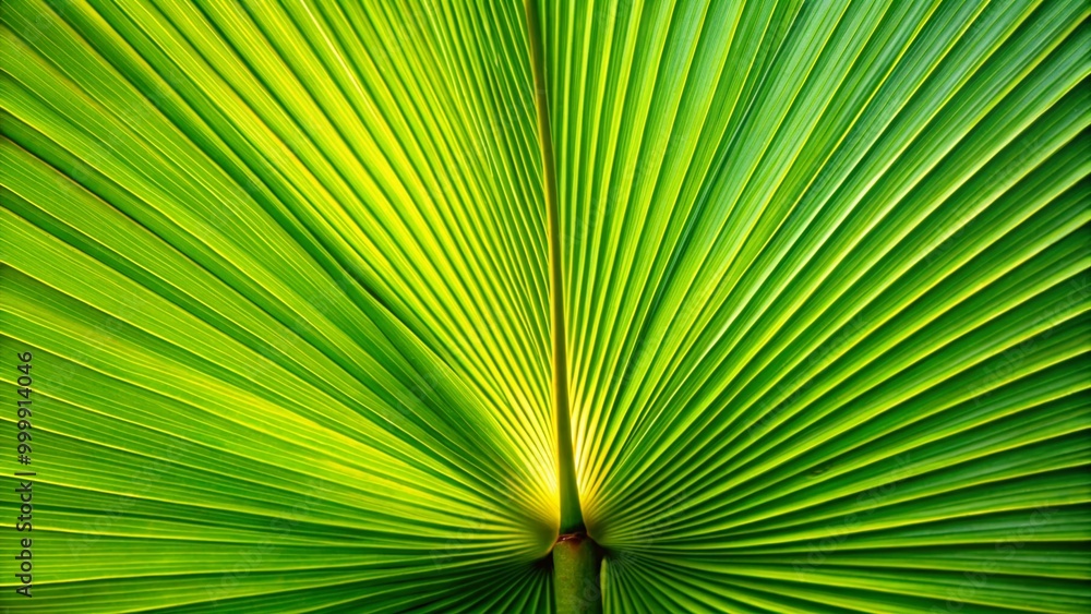 Close-up of a vibrant green palm leaf texture showcasing intricate patterns and natural beauty Close-up of a vibrant green palm leaf texture showcasing intricate patterns and natural beauty