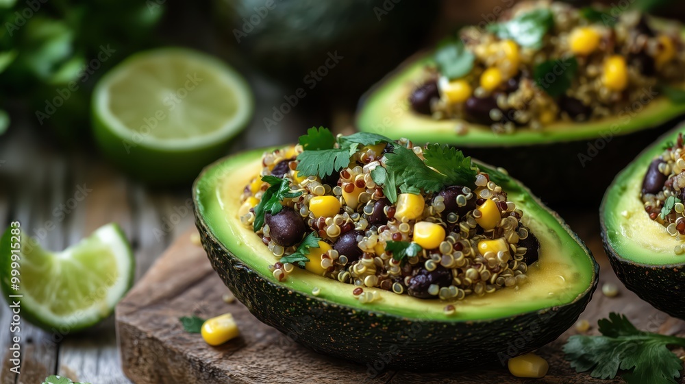 Healthy Stuffed Avocado with Quinoa and Vegetables Healthy Stuffed Avocado with Quinoa and Vegetables