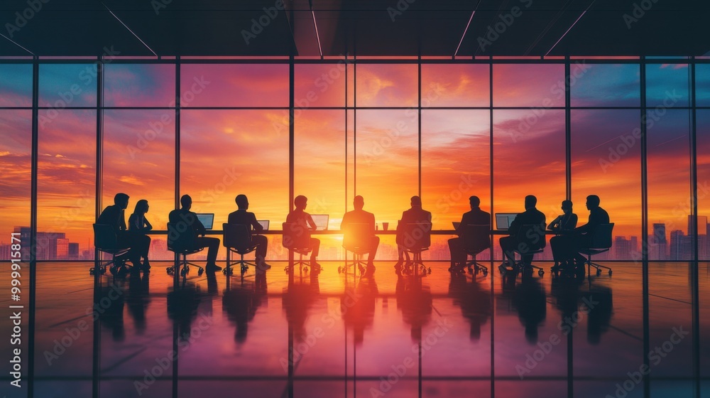 Fototapeta premium Leadership, business people in conference room for discussion, growth or development. Planning, teamwork or office employees in meeting for negotiation, acquisition or b2b deal