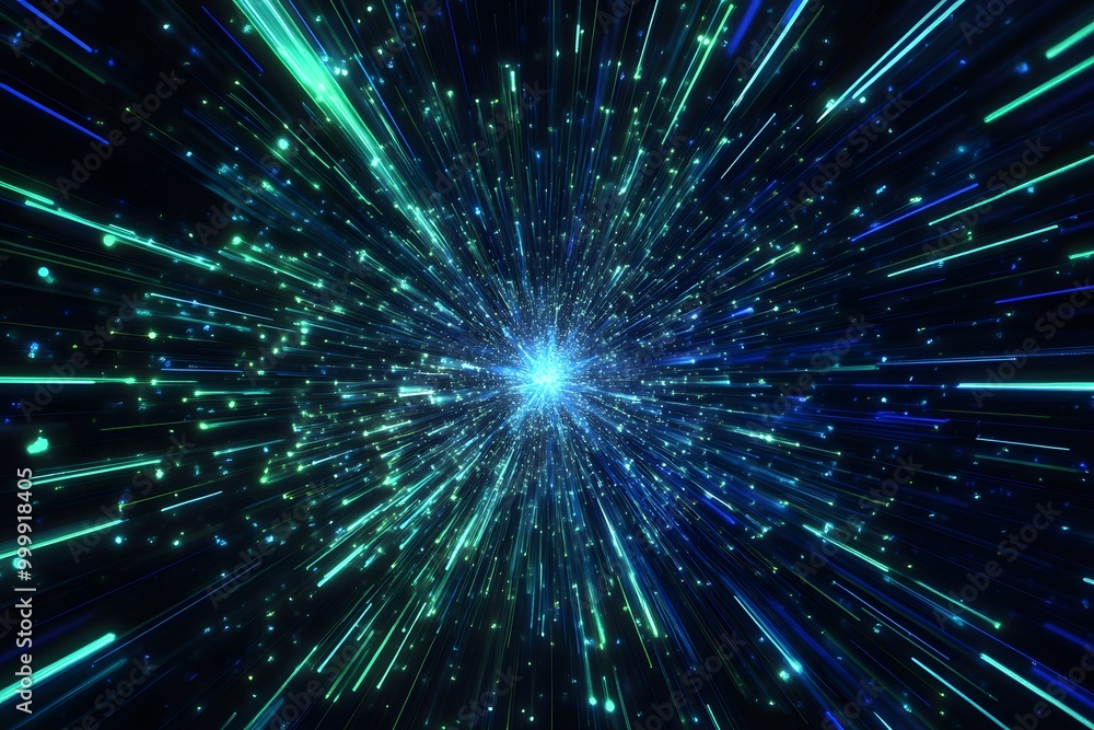 Light speed burst effect in space with dynamic neon beams Light speed burst effect in space with dynamic neon beams