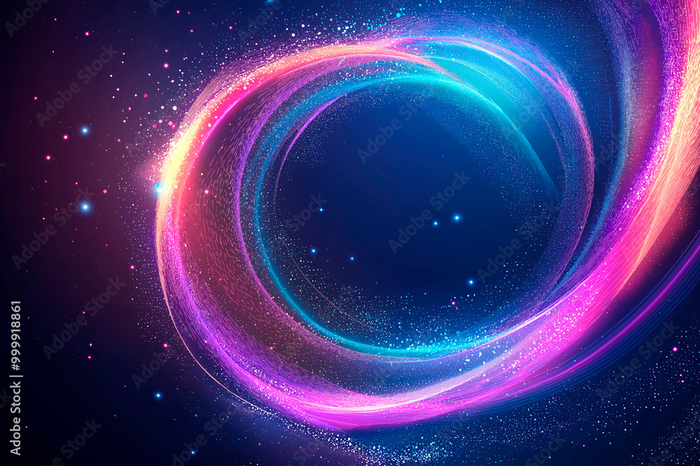 Abstract colorful swirl of light trails on dark background. Ai generative. Abstract colorful swirl of light trails on dark background. Ai generative.