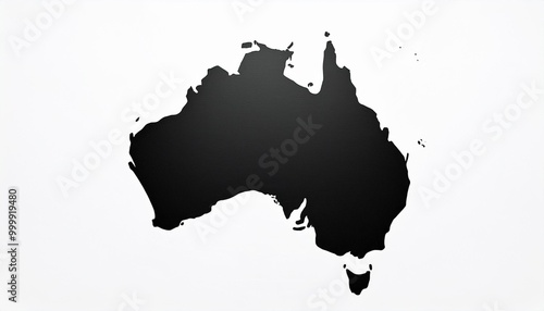 silhouette of a map of Australia on a plain white background