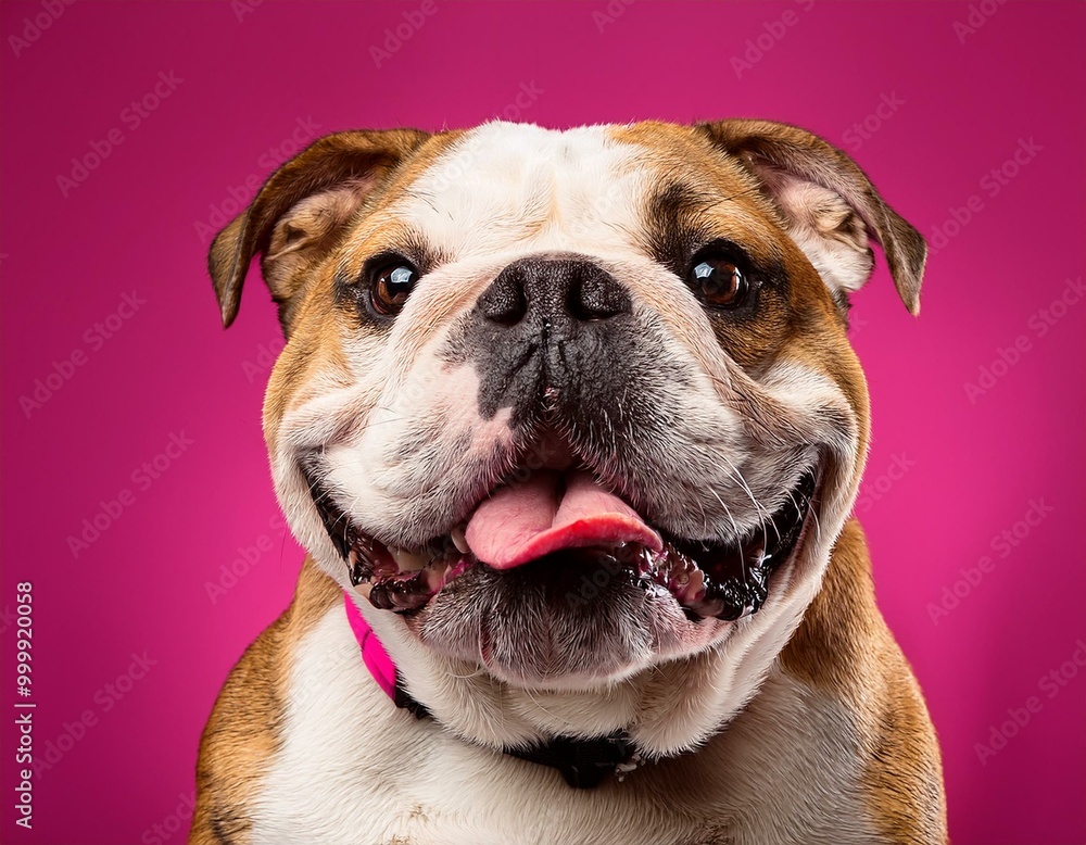 english bulldog portrait isolated on pink background english bulldog portrait isolated on pink background