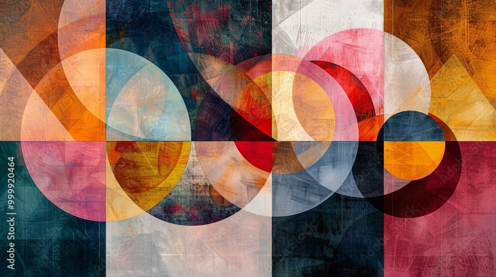 Colorful geometric art with circles and vibrant patterns Colorful geometric art with circles and vibrant patterns