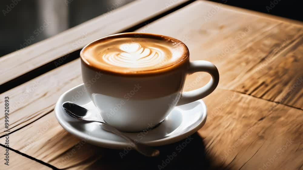 A moment of tranquility with a perfectly crafted latte A moment of tranquility with a perfectly crafted latte