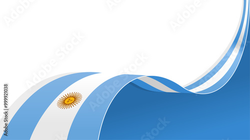 wavy argentina flag vector background with copy space for text. argentina national day