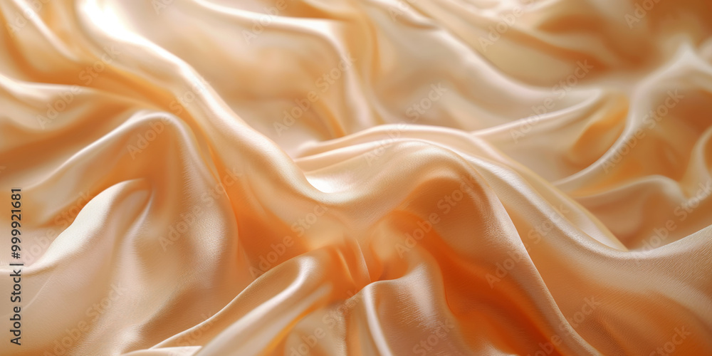 Luxurious Soft Peach Satin Fabric Background with Flowing Texture Luxurious Soft Peach Satin Fabric Background with Flowing Texture