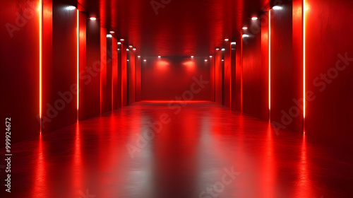Red Neon Lights Reflecting ...