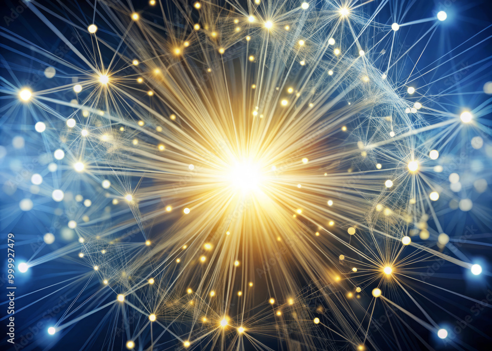 Naklejka premium radiant burst of light with soft pulses of white and cream colors creates mesmerizing visual effect, evoking sense of wonder and energy