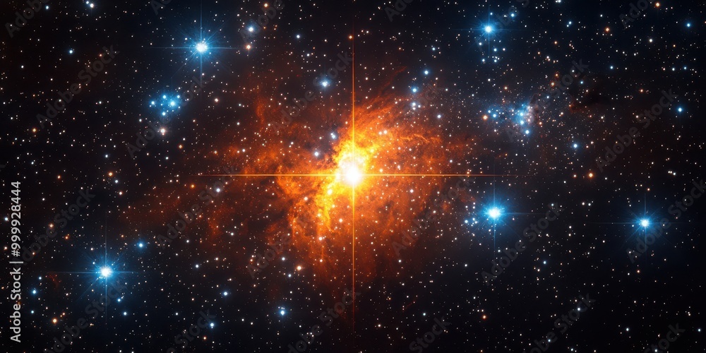 A Star Cluster Glowing Brightly in the Vastness of Space A Star Cluster Glowing Brightly in the Vastness of Space