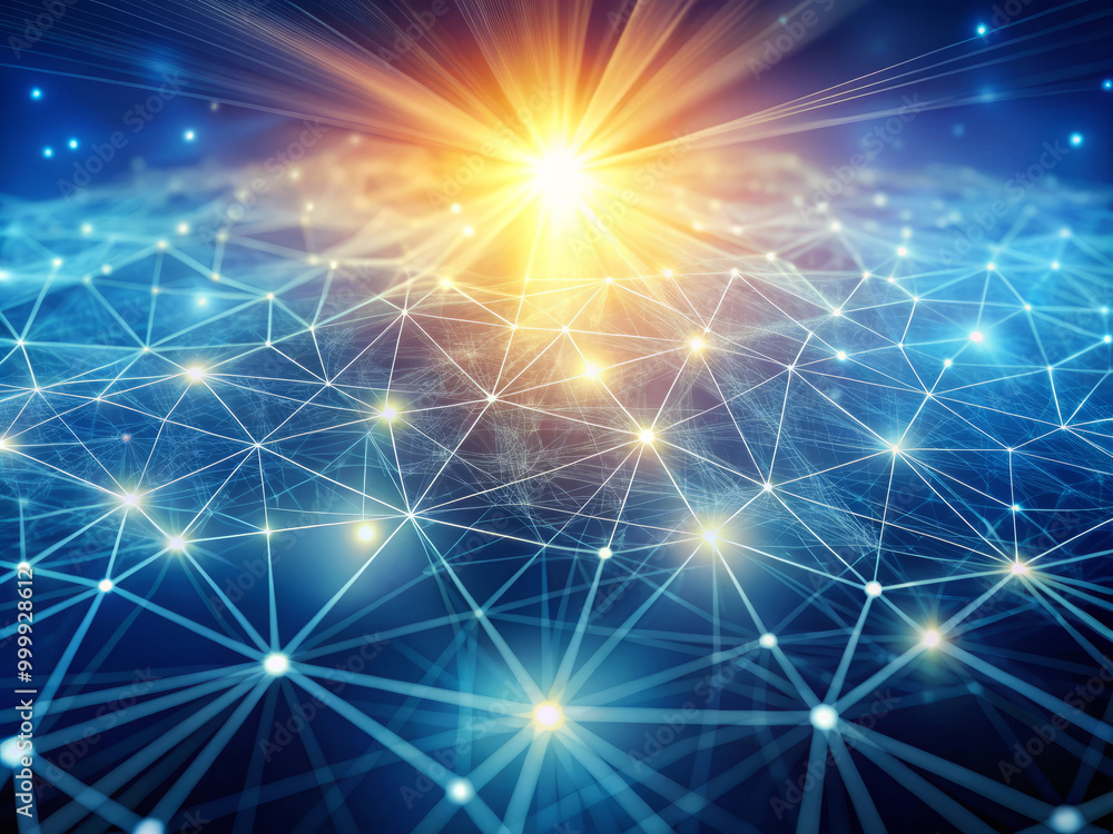 vibrant network visualization featuring glowing nodes and interconnected lines radiating light, creating dynamic and futuristic atmosphere vibrant network visualization featuring glowing nodes and interconnected lines radiating light, creating dynamic and futuristic atmosphere