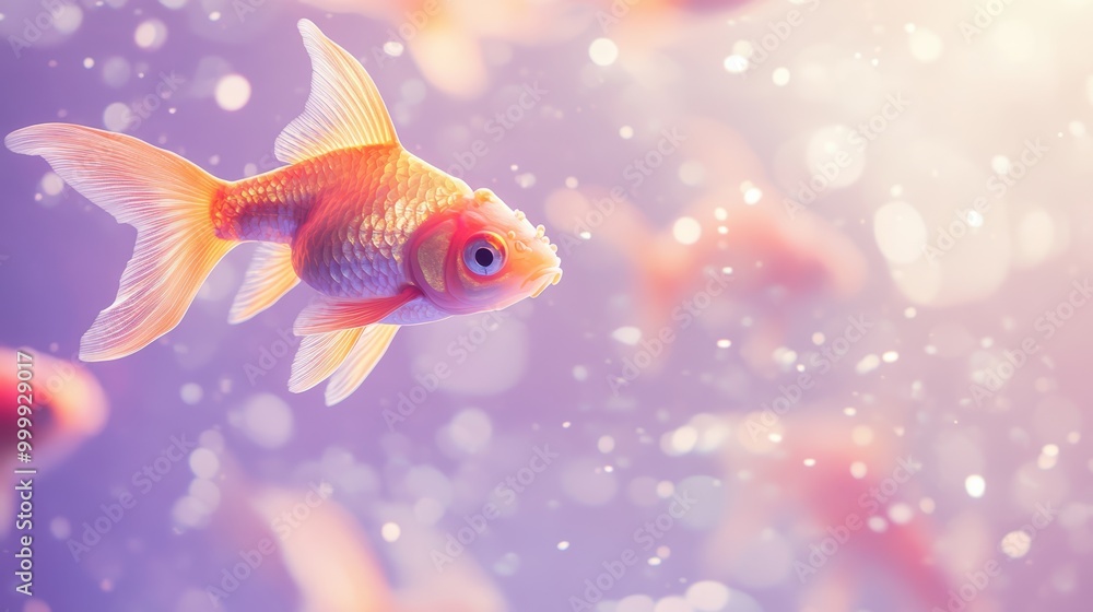 Gentle Lavender Background with Shimmering Fish Gentle Lavender Background with Shimmering Fish