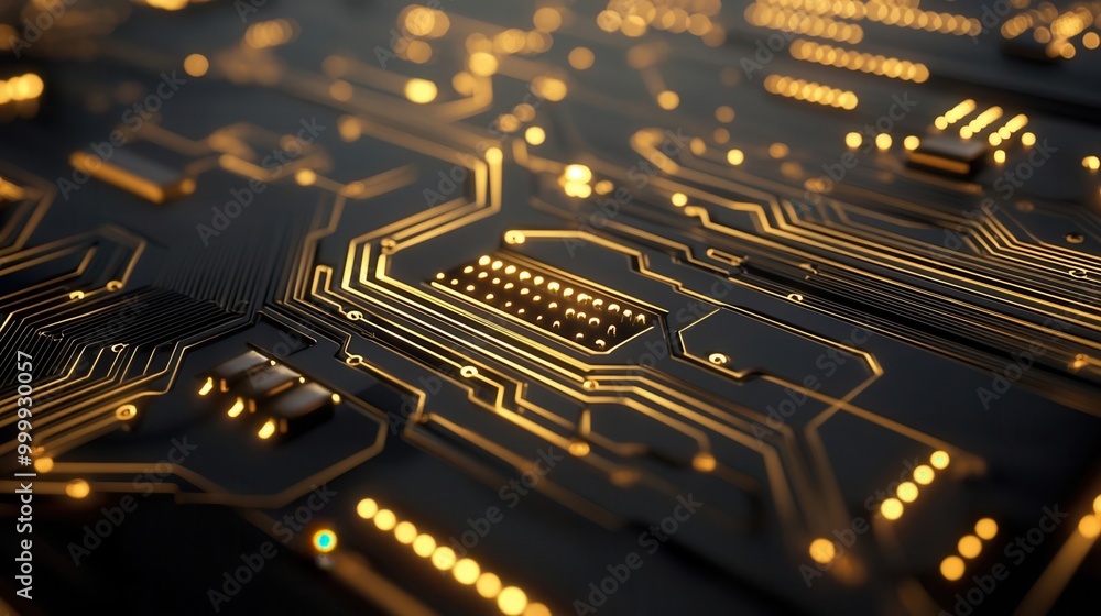Digital gold circuit board, representing the future of cryptocurrency and financial technology Digital gold circuit board, representing the future of cryptocurrency and financial technology