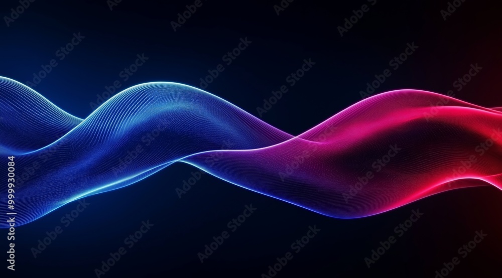 Abstract blue and purple liquid wavy shapes futuristic banner. Glowing retro waves background Abstract blue and purple liquid wavy shapes futuristic banner. Glowing retro waves background