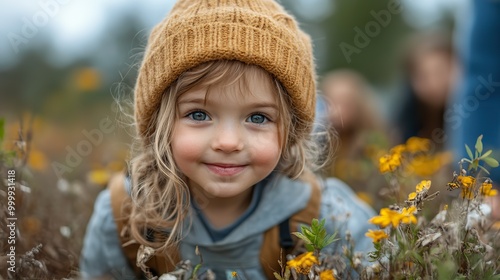 small child with activists picking up litter in nature environmental pollution concept