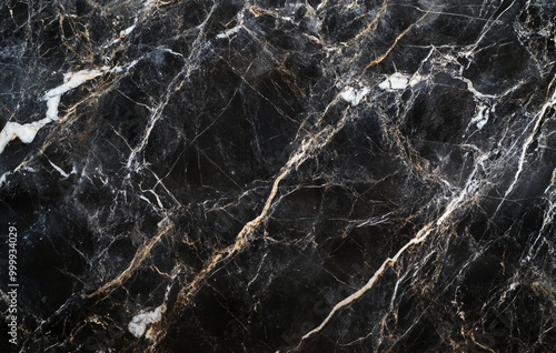 Fondo de textura de mármol negro, vista superior. Fotorrealista y de aspecto natural. Sin texto en la imagen. Sin borde ni marco negro alrededor de la imagen. 