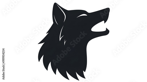 Transparent HD PNG Logo of Wolf Head. Generative AI.