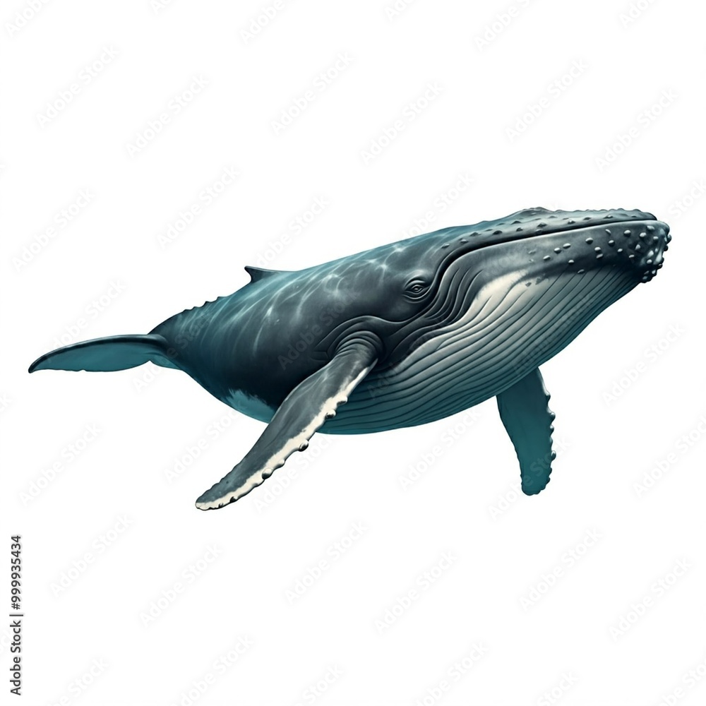 Fototapeta premium blue whale isolated on white