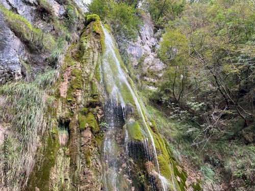 The Malenšček waterfall, Vrsno (Kobarid, Slovenia) - Malenscek-Wasserfall oder Malenscekfall, Vrsno (Kobarid, Slowenien) - Slap Malenšček, Vrsno (Kobarid, Slovenija) photo