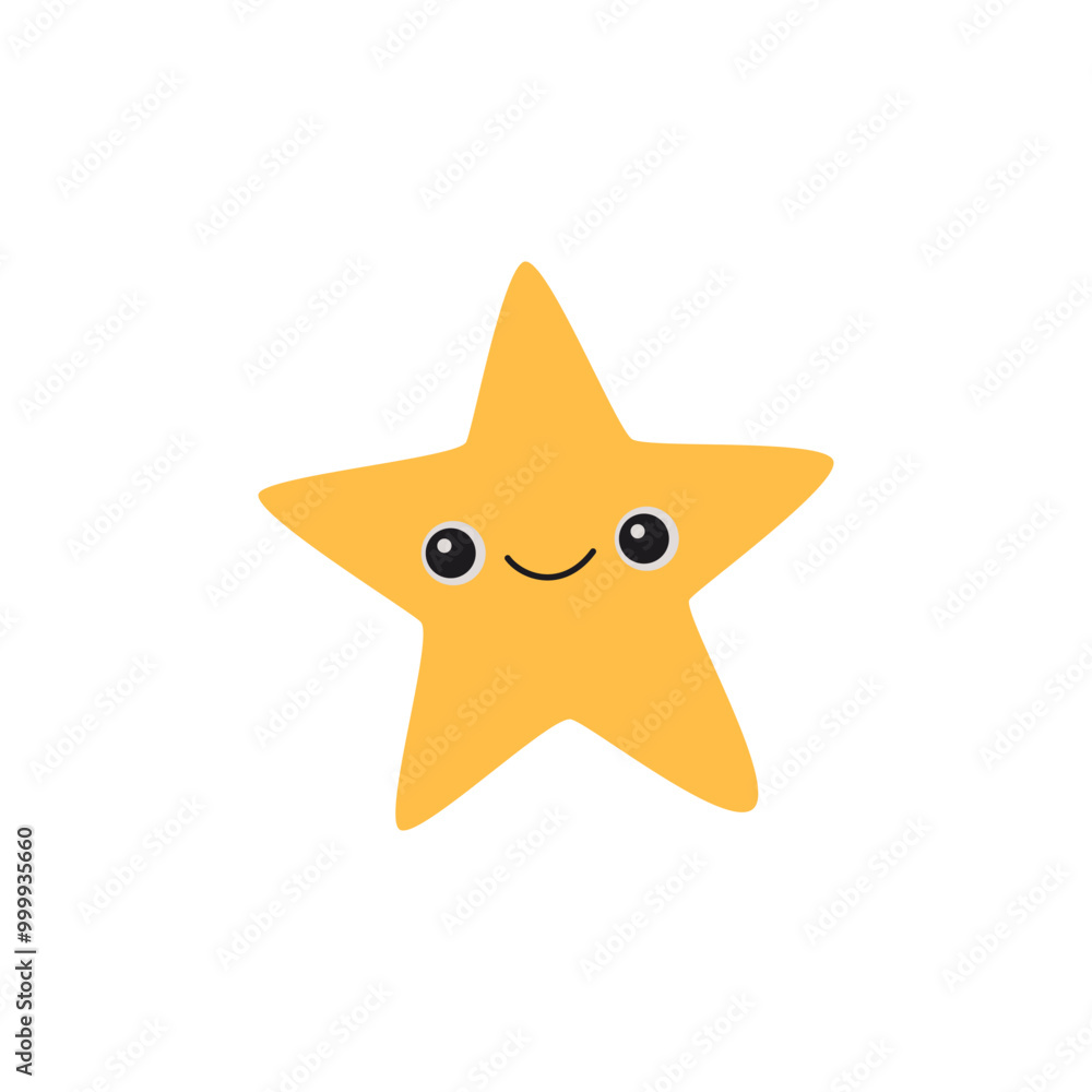 Cute star with smiling face Cute star with smiling face