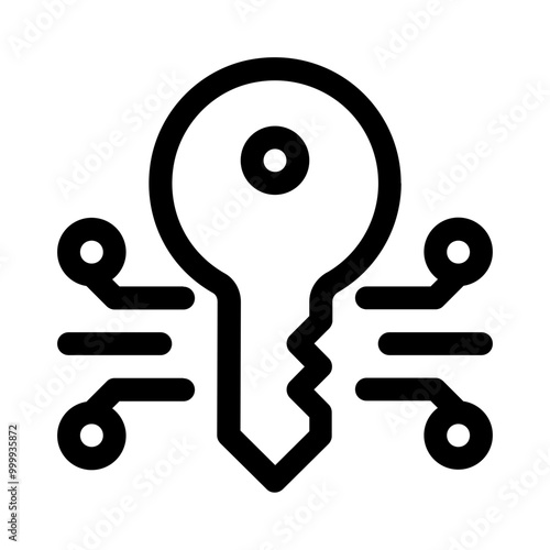 key encryption icon with line style, perfect for user interface projects