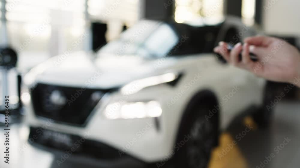 A close-up captures the moment keys are handed over after sealing the deal. A woman excitedly gets into her new car, reflecting the satisfaction of making a great investment in her future. A close-up captures the moment keys are handed over after sealing the deal. A woman excitedly gets into her new car, reflecting the satisfaction of making a great investment in her future.