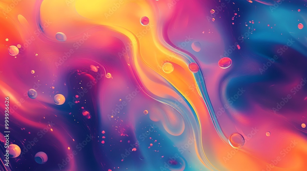 Abstract background with swirls and bubbles in a vibrant color palette. Abstract background with swirls and bubbles in a vibrant color palette.