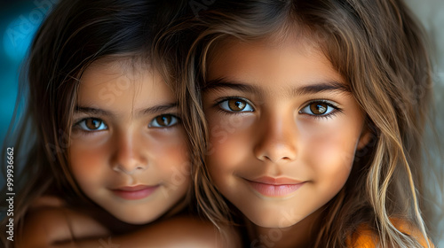 Two Little Girls Smiling Cl...